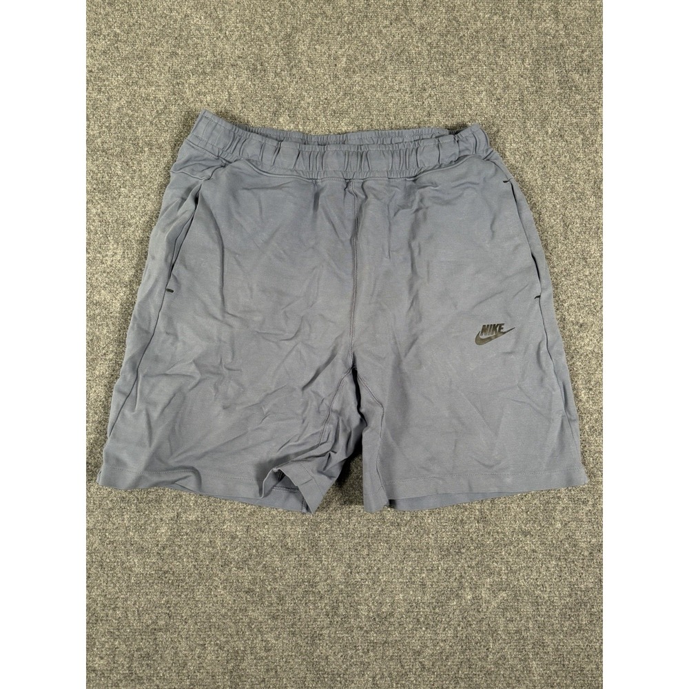 Nike Sportswear Tech Fleece Shorts Mens Large Blue Gray CJ4284-491 Zip Pocket